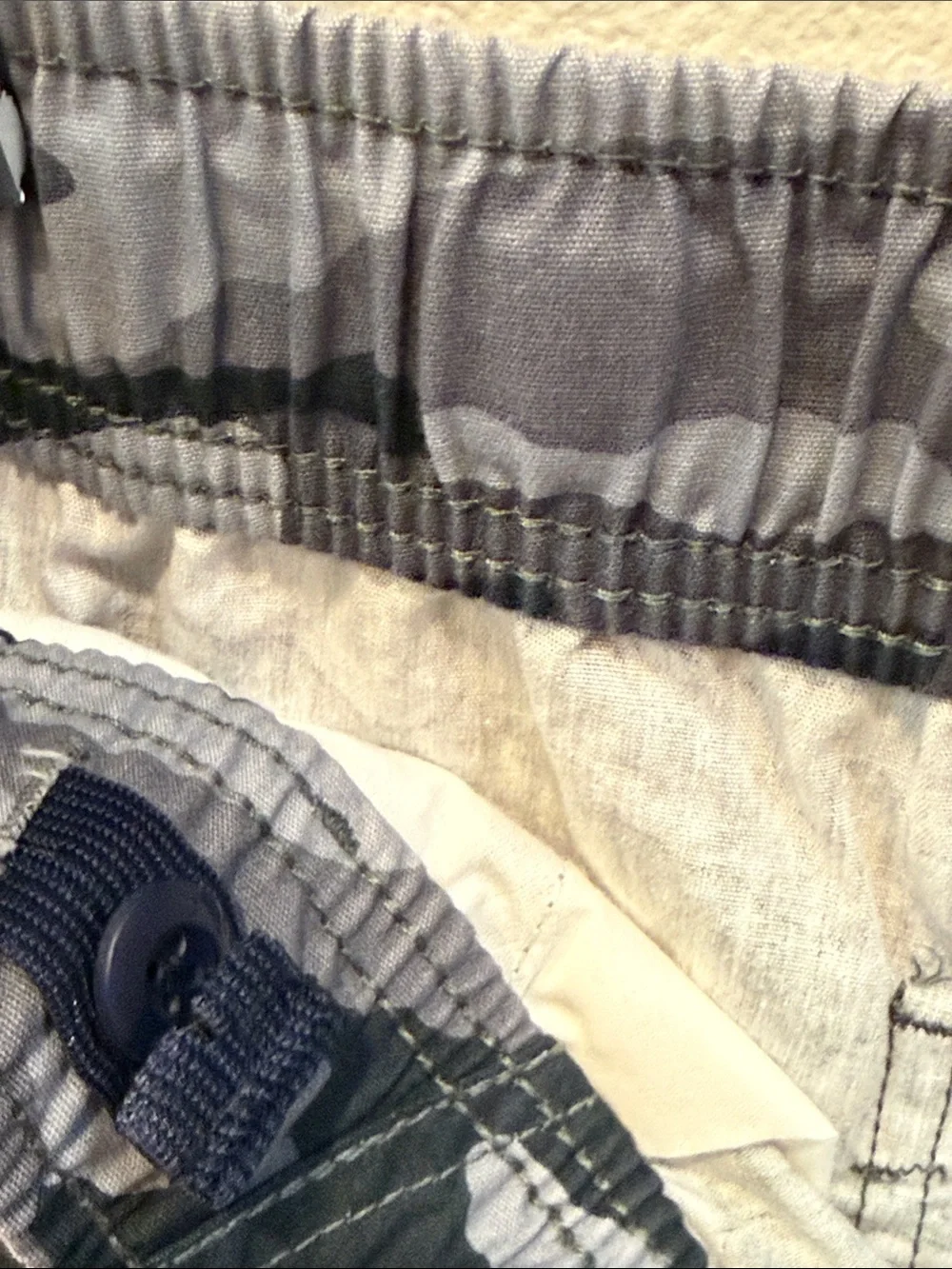 The Children's Place Gray Camouflage Cotton Cargo Shorts Adjustable Waist
